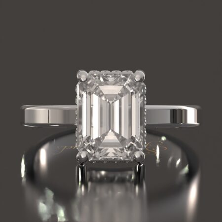 Emerald Cut Halo Engagement Ring