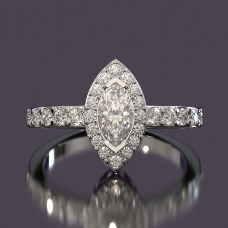 Marquise Halo Engagement Ring