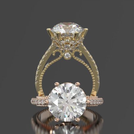 Round Moissanite Engagement Ring For Women